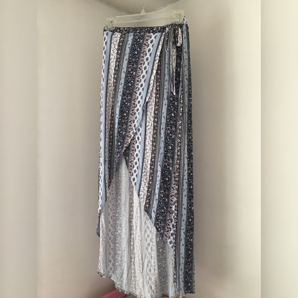 High to Low floral wrap skirt